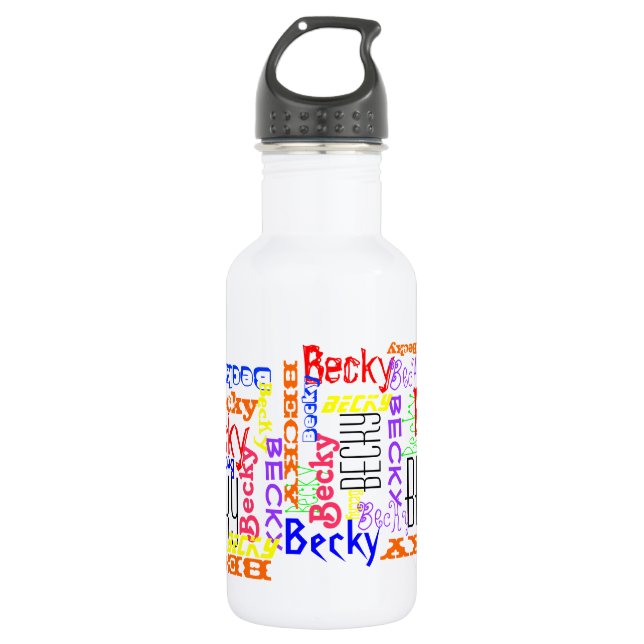 Personalised Custom Name Collage Colourful 532 Ml Water Bottle (Front)