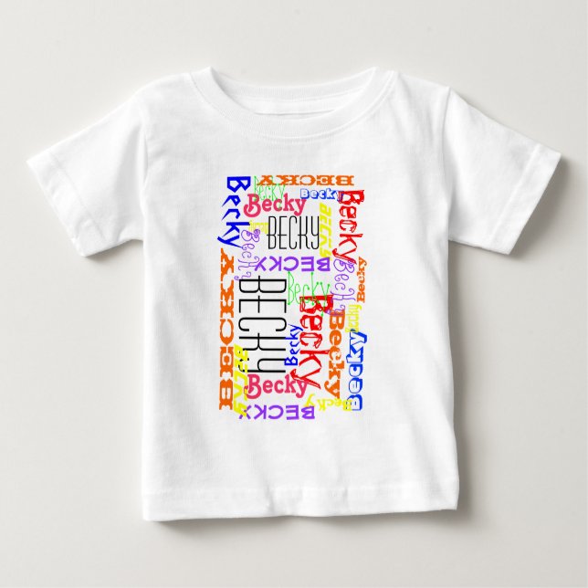 Personalised Custom Name Collage Colourful Baby T-Shirt (Front)
