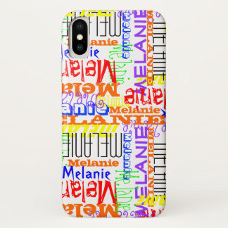 Personalised Custom Name Collage Colourful iPhone X Case