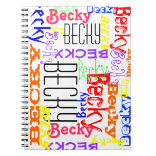 Personalised Custom Name Collage Colourful Notebook