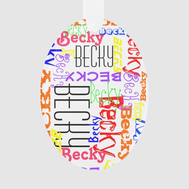 Personalised Custom Name Collage Colourful Ornament (Front)