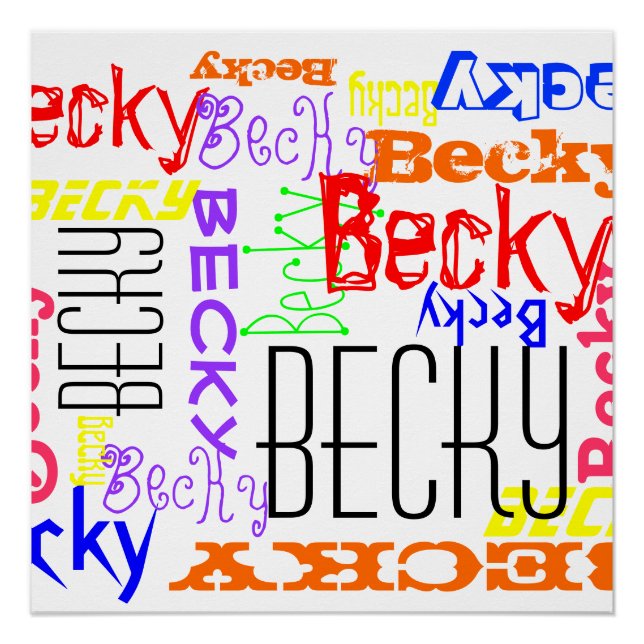 Personalised Custom Name Collage Colourful Poster (Front)