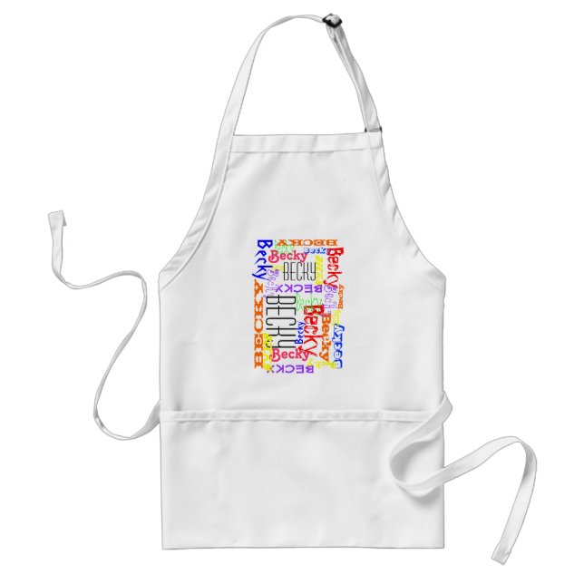 Personalised Custom Name Collage Colourful Standard Apron (Front)