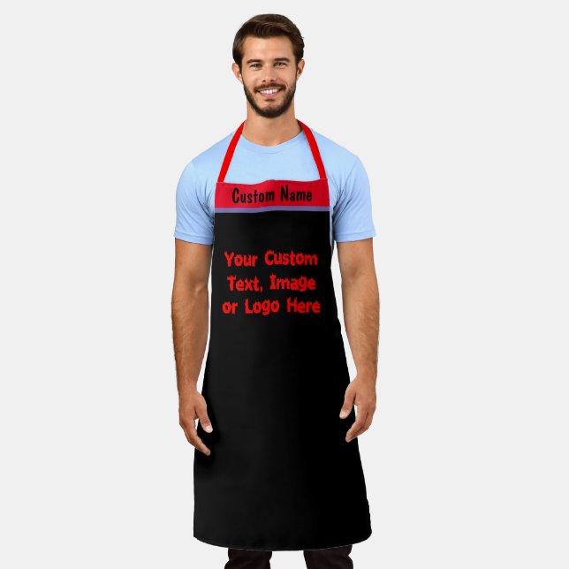 Personalised Custom Name, Colour Create Your Own Apron (Worn)