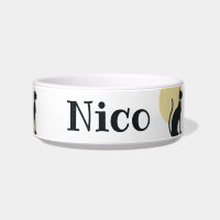 Personalised Custom Name Cute Cat Food or water Bo