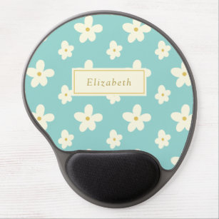 Personalised Custom Name Daisy Cute Floral Flowers Gel Mouse Pad