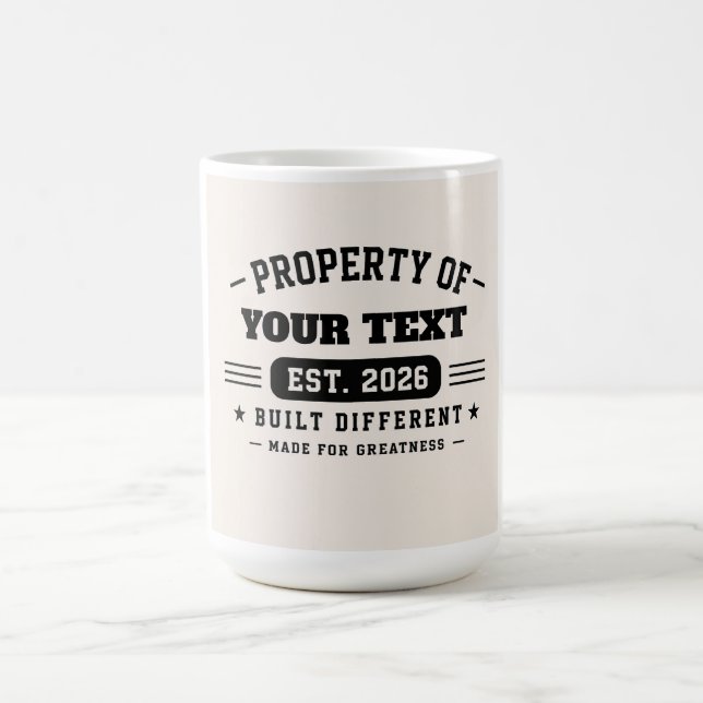 Personalised Custom Name Design – Minimal Modern T Coffee Mug (Center)