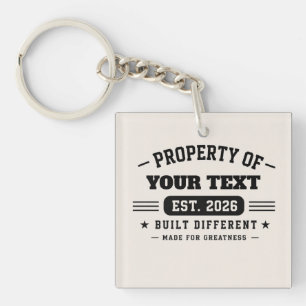 Personalised Custom Name Design – Minimal Modern T Key Ring