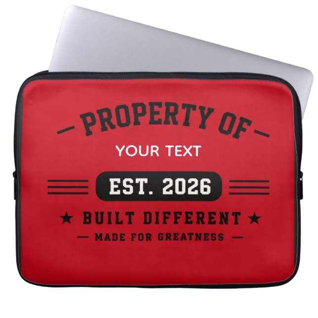 Personalised Custom Name Design – Minimal Modern T Laptop Sleeve (Front)
