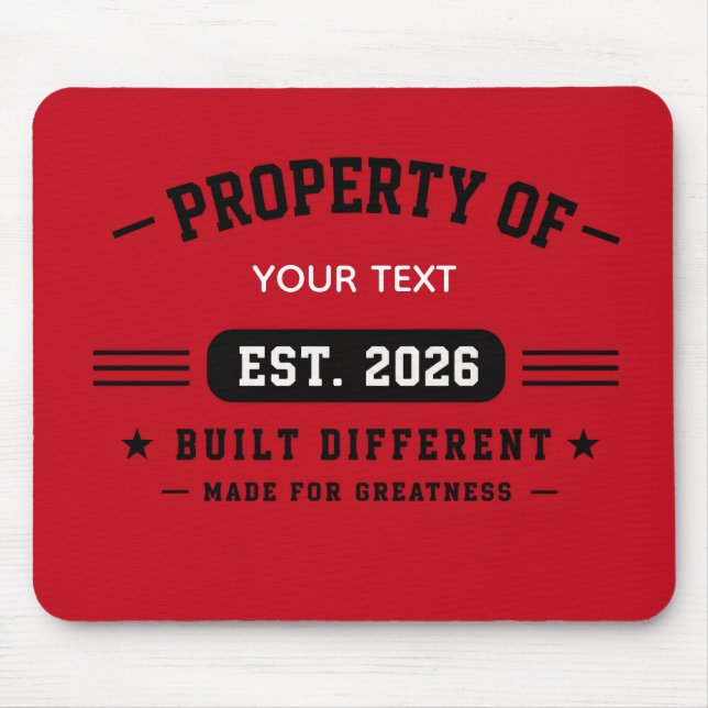Personalised Custom Name Design – Minimal Modern T Mouse Pad (Front)