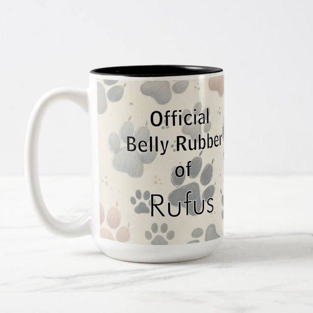 Personalised Custom Name Dog Love Two-Tone Coffee Mug (Left)