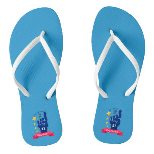 Personalised Custom Name Father's Day Flip Flops