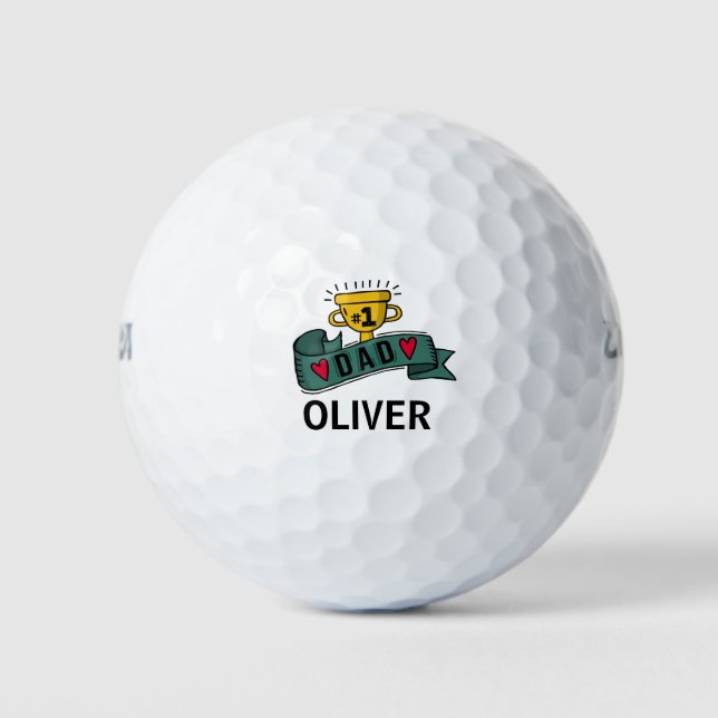 Personalised Custom Name Father's Day | Golf Balls (Front)