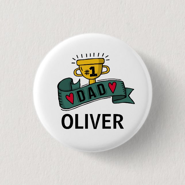 Personalised Custom Name Father's Day | Pin Button (Front)