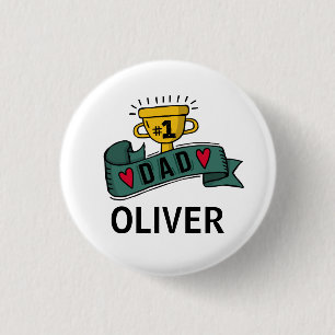 Personalised Custom Name Father's Day Pin Button