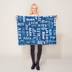 Personalised Custom Name for Alex Fleece Blanket