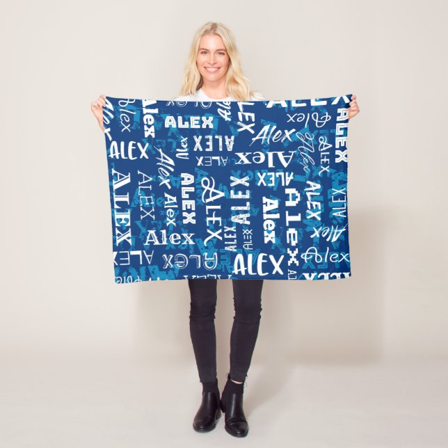 Personalised Custom Name for Alex Fleece Blanket (In Situ)