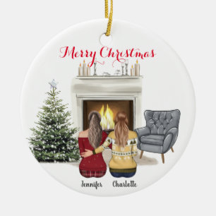 Personalised Custom name for Besties Ceramic Ornament