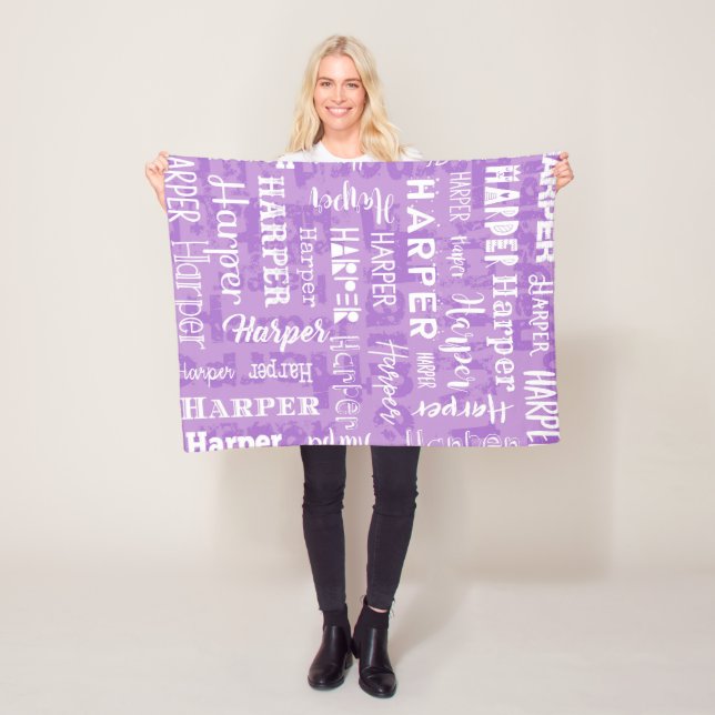 Personalised Custom Name for Harper Fleece Blanket (In Situ)
