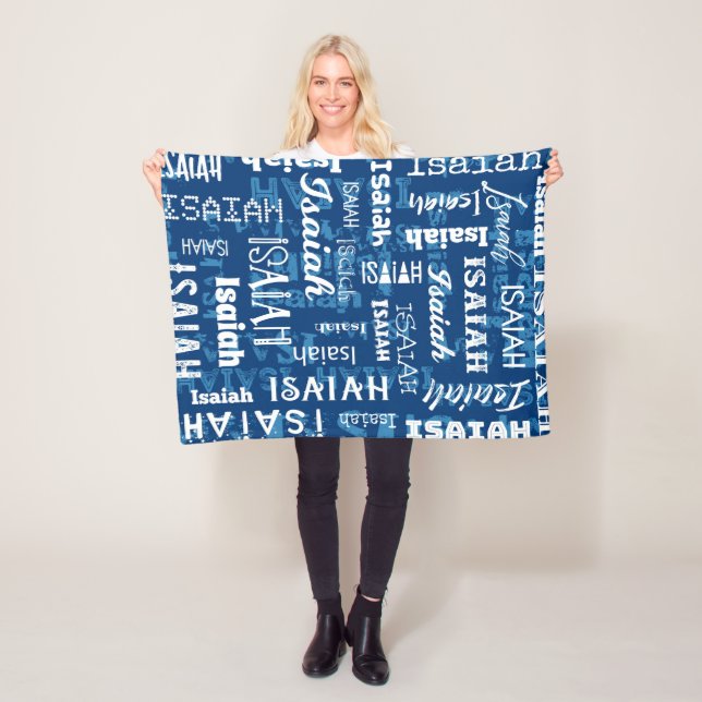 Personalised Custom Name for Isaiah Fleece Blanket (In Situ)