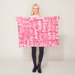 Personalised Custom Name for Lucy Fleece Blanket