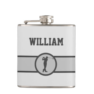 Personalised Custom Name Golfer Gifts  Hip Flask