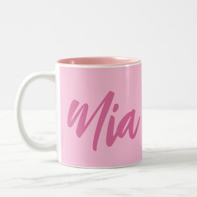 Personalised Custom Name Minimal monogram Mugs . (Left)