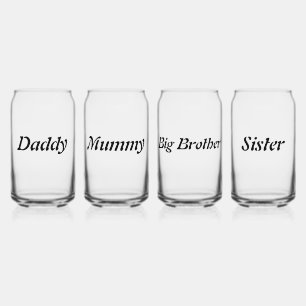 Personalised Custom Name Minimal monogram Stylish Can Glass