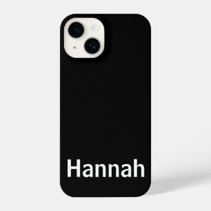 Personalised Custom Name Modern Minimal Black  iPhone 14 Case