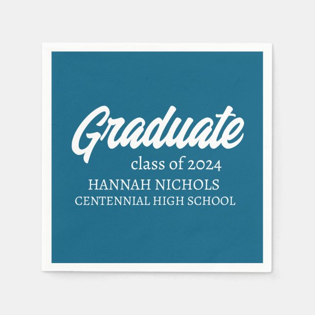 Personalised Custom Name Modern Simple Graduate. Napkin (Front)