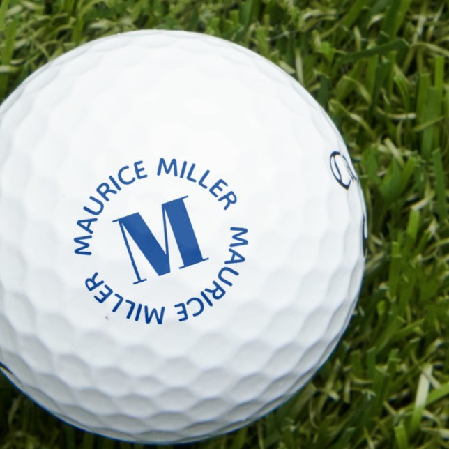 Personalised Custom Name Monogram Blue Golf Balls (Creator Uploaded)