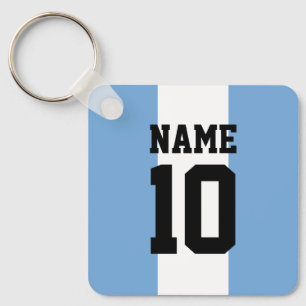 Personalised custom name & number Argentina Flag Key Ring