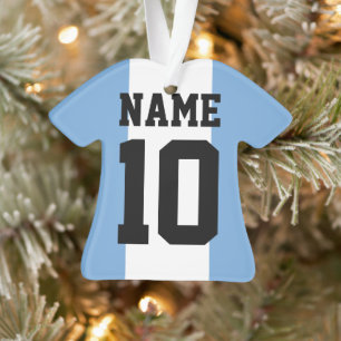 Personalised custom name & number Argentina Flag Ornament