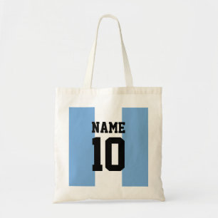 Personalised custom name & number Argentina Flag Tote Bag
