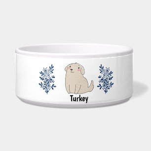 Personalised Custom Name Pet Portrait Food Bowl