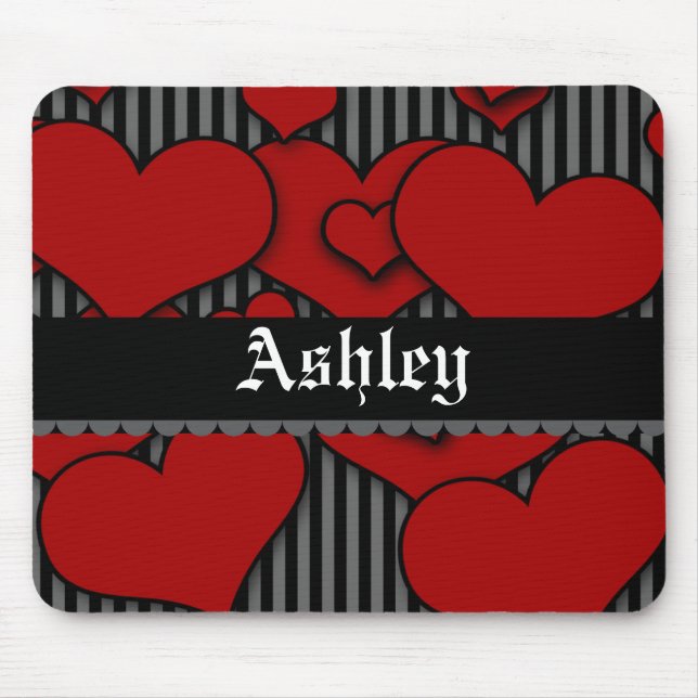 Personalised & Custom Name Red Gothic Mousepad (Front)