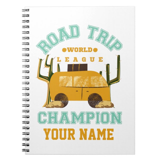 Personalised Custom Name Road Trip Travel Notebook (Front)