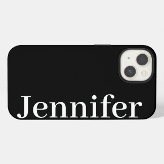 Personalised Custom Name Simple Elegant Black  iPhone 13 Case