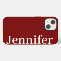 Personalised Custom Name Simple Elegant Cherry Red