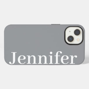 Personalised Custom Name Simple Elegant Dark Grey iPhone 13 Case