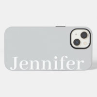 Personalised Custom Name Simple Elegant Light Grey