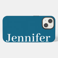 Personalised Custom Name Simple Elegant Ocean Blue