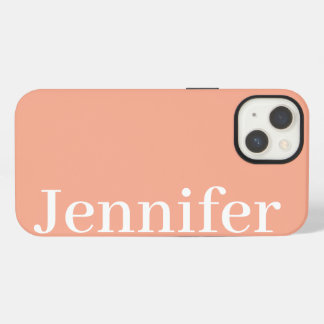 Personalised Custom Name Simple Elegant Peach iPhone 13 Case
