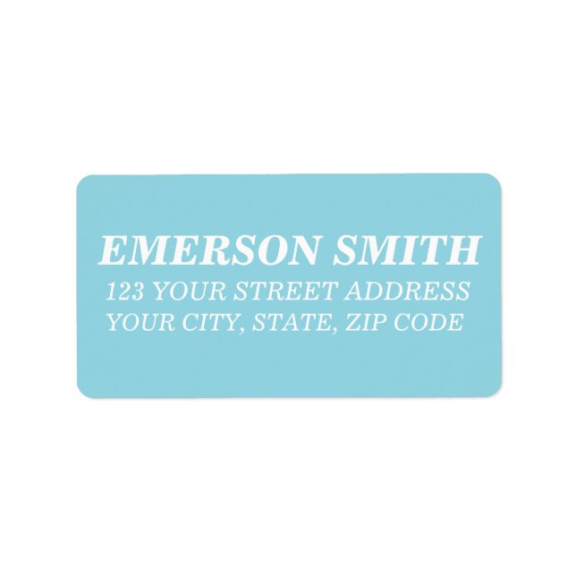 Personalised Custom Name Simple Modern Address  Label (Front)