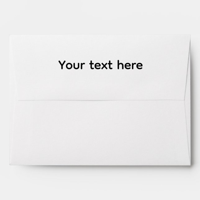 Personalised Custom Name Simple Modern white Colou Envelope (Back (Top Flap))
