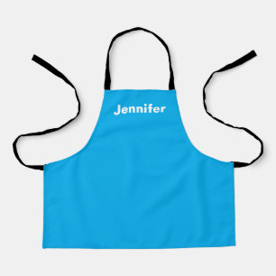 Personalised Custom Name Solid Colour Sky Blue Apron