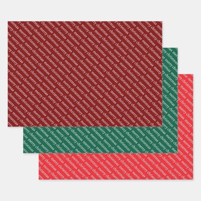 Personalised Custom Name Stylish Merry Christmas. Wrapping Paper Sheet (Set)