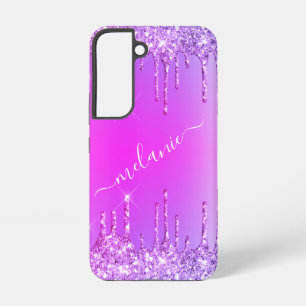Personalised Custom Name Text Purple Pink Samsung Galaxy Case