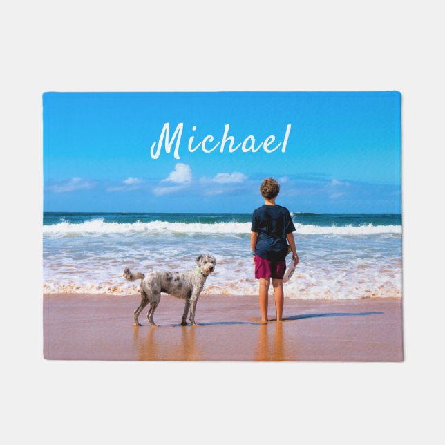Personalised Custom Name Your Pet Photo Doormat (Front)