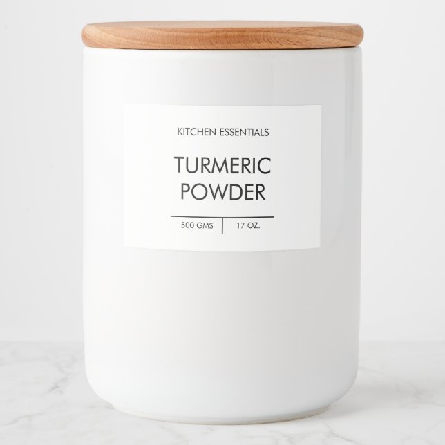 Personalised Custom Organisation Storage Product Food Label (Front)